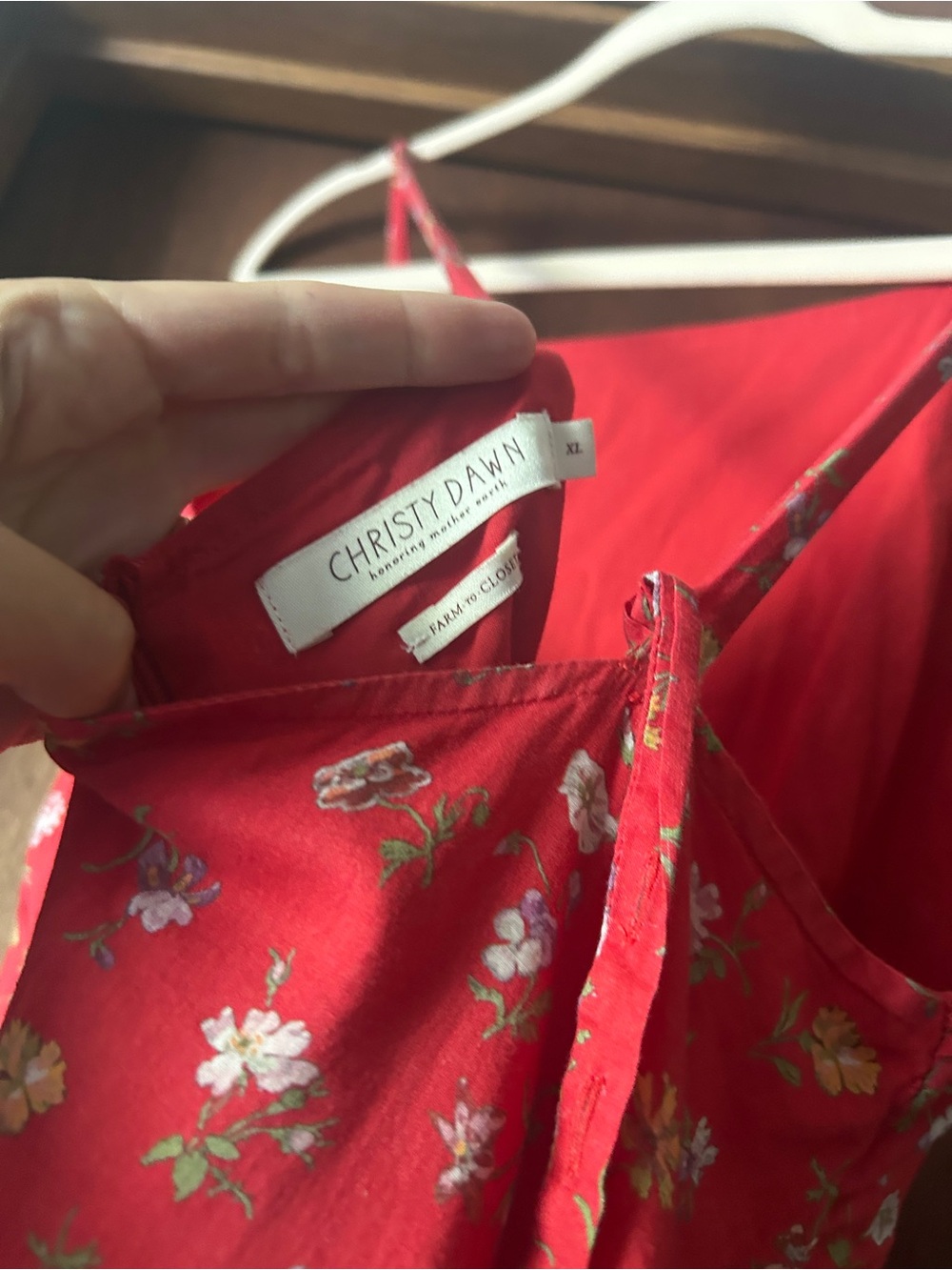 Christy Dawn High Neck Red Floral Midi Dress - Picture 6 of 6